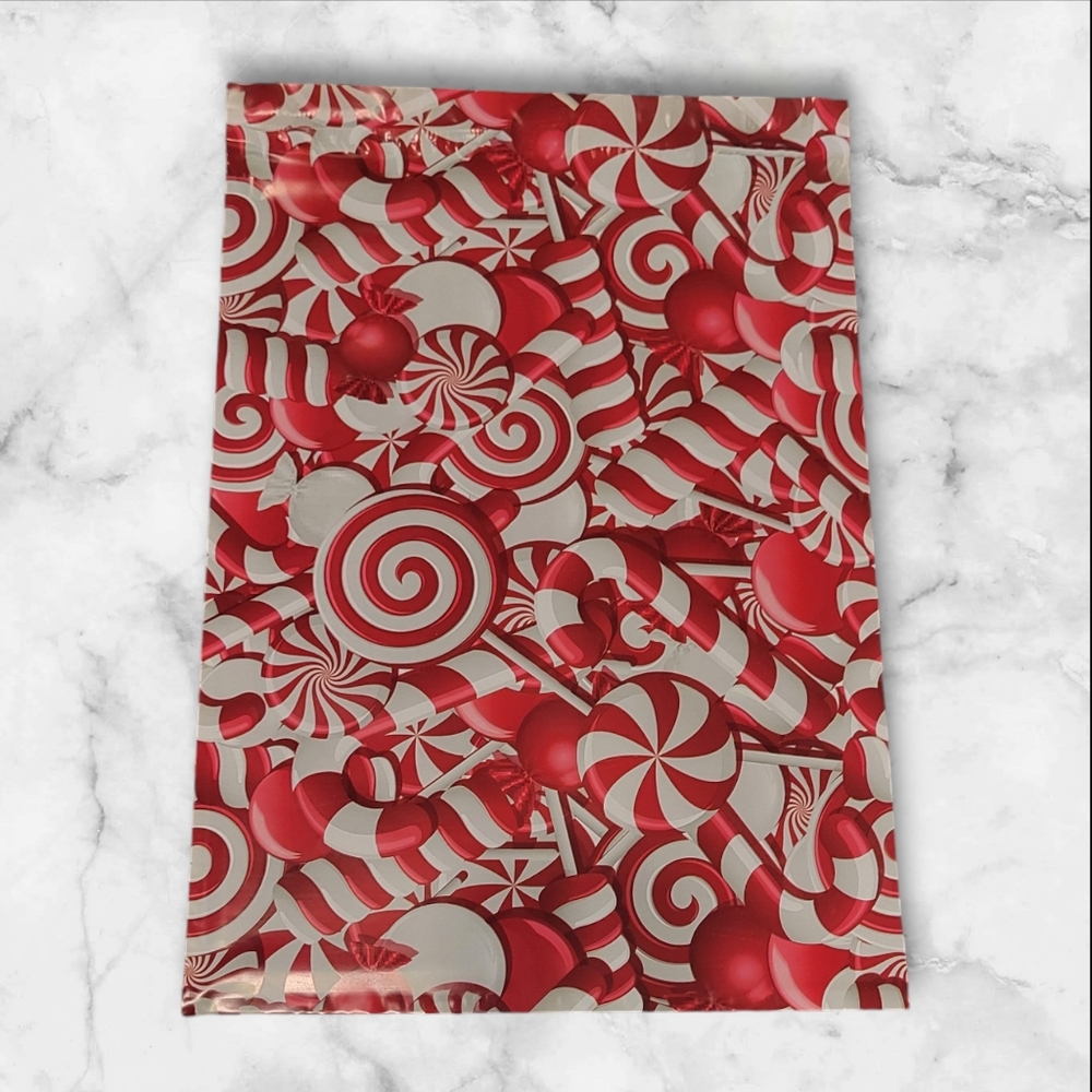 10 ct Candy Cane Poly mailers For Putting Gifts In Under The Tree